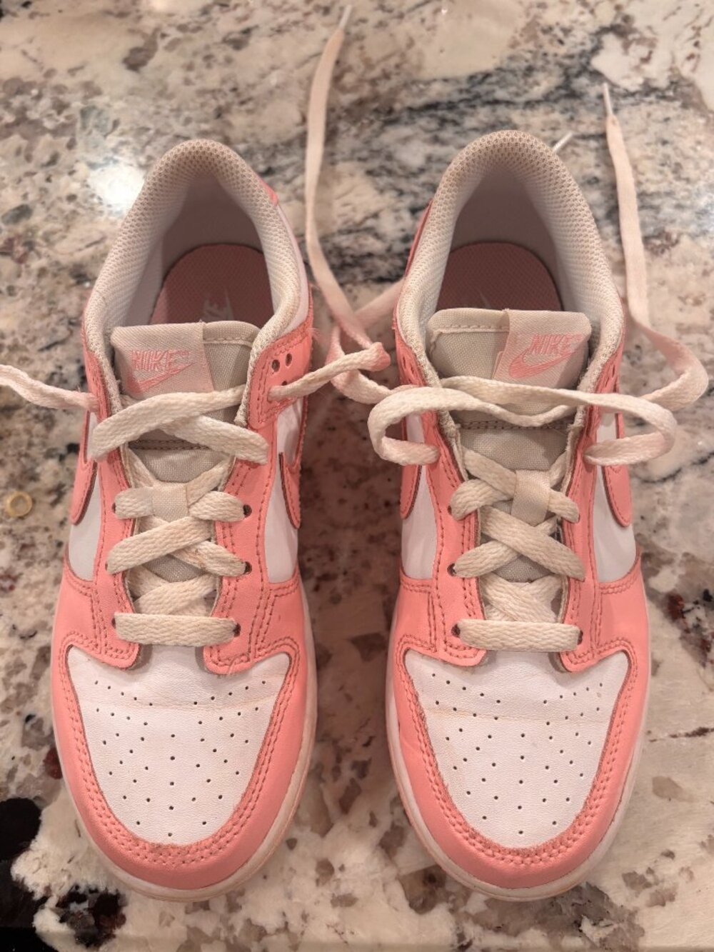 Nike Kids Court Bourough - Size 2.5 - White/Pink